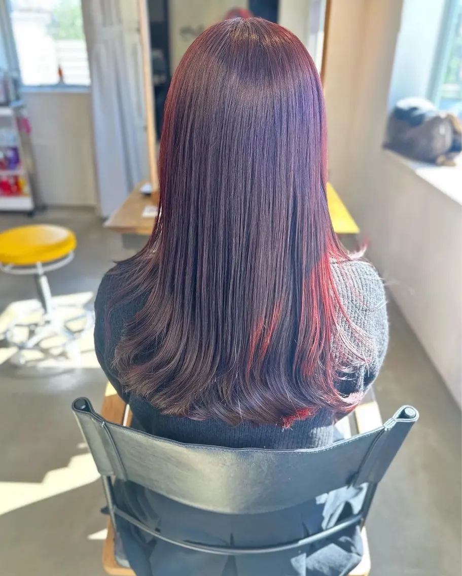 ロング カラー ブリーチ ケアカラー ブリーチなしカラー fan fun by Roooのヘアスタイル