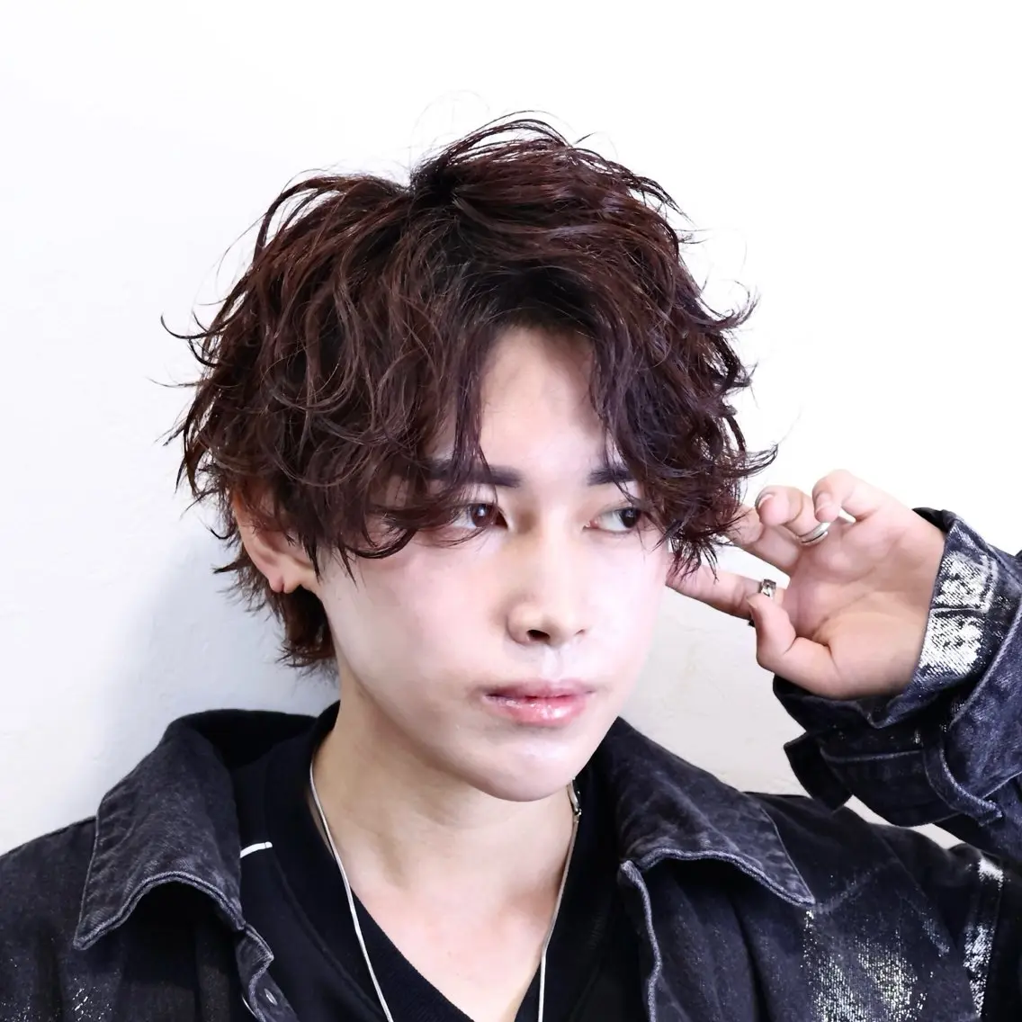 ミディアム メンズ ミディアムパーマ センターパート メンズパーマ 渋谷💎メンズカット 💎メンズ特化　武田のヘアスタイル