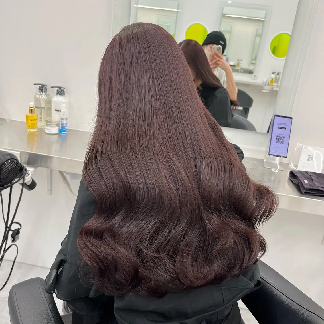 ロング カット ヘアカラー トリートメント ヘアセット 💗韓国暖色ヘア NO.1💗🪽のヘアスタイル