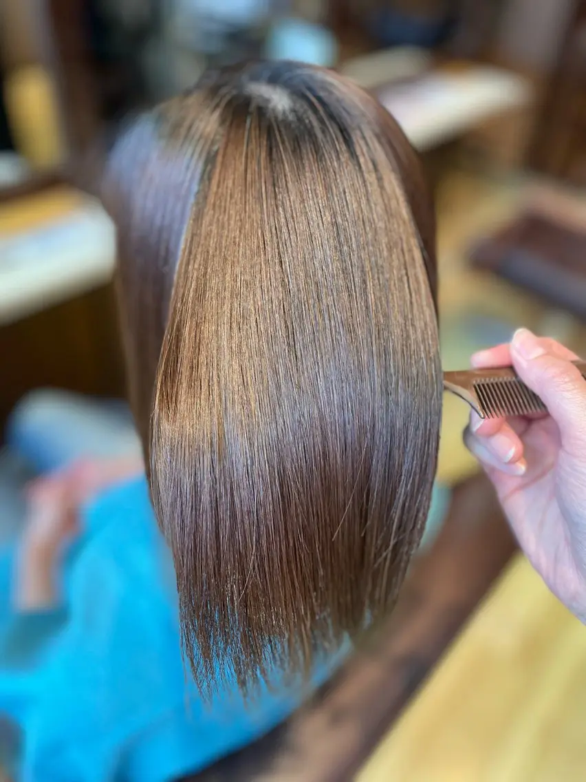 ミディアム カット 縮毛矯正 duaPAPASS 森本歩のヘアスタイル