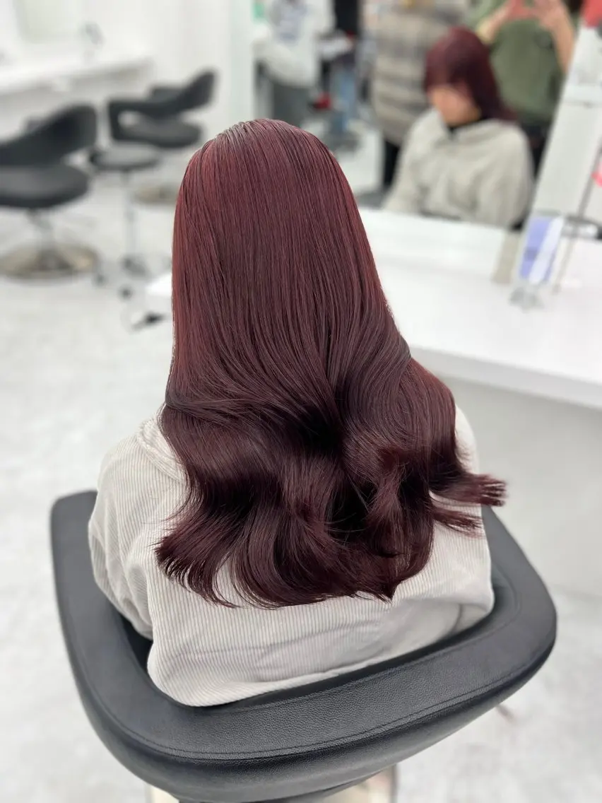 セミロング カラー ヘアカラー トリートメント 💖似合わせカラー レイヤー💖縮毛矯正のヘアスタイル