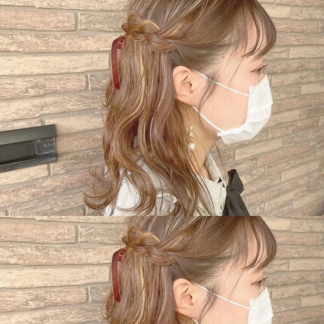 ミディアム ヘアアレンジ ハーフアップ mako︴ Euphoriaのヘアスタイル