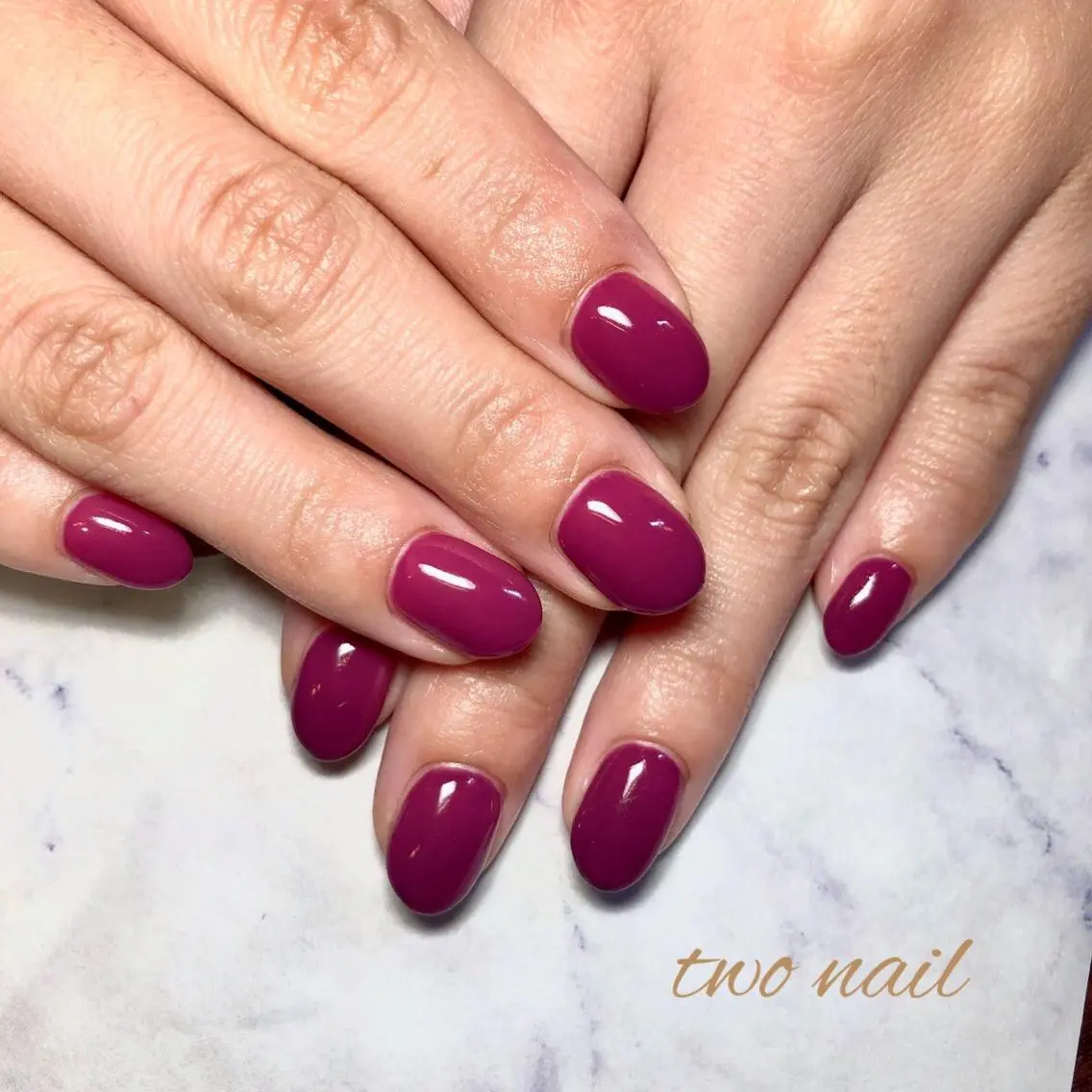 ネイル フットネイル ハート ワンカラーネイル シンプルネイル ハンドネイル two nailのネイルデザイン