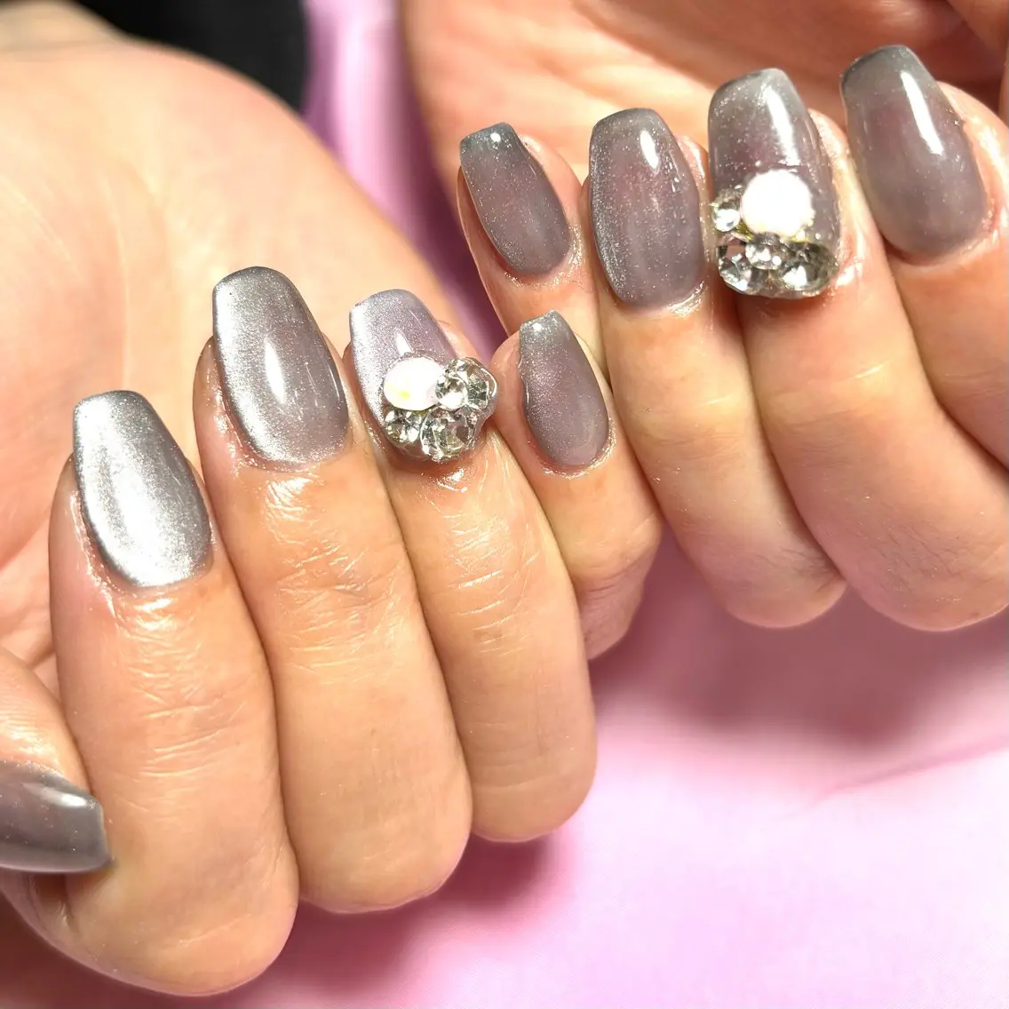ネイル マグネットネイル ストーンネイル Nail Salon Pikarin🌙のネイルデザイン