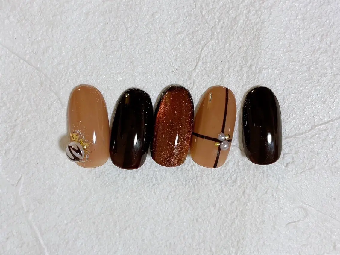 ネイル ジェルネイル メンズネイル パラジェル バレンタイン ワンホンネイル kiki nail &brow二子玉川のネイルデザイン