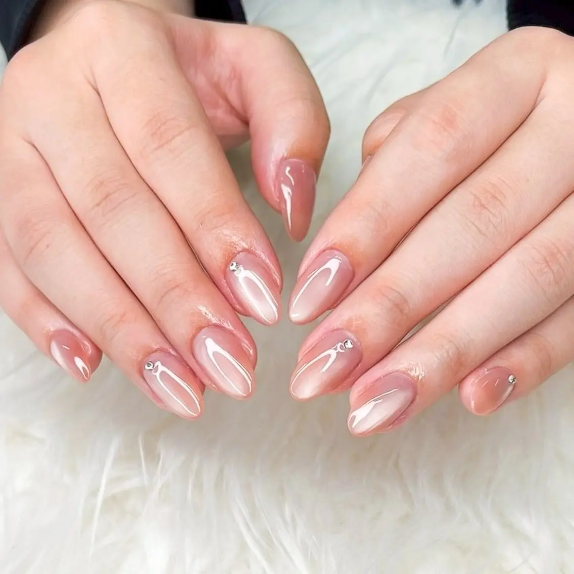 ネイル マグネットネイル ピンク ストーンネイル Gold Nail 千葉/風香のネイルデザイン
