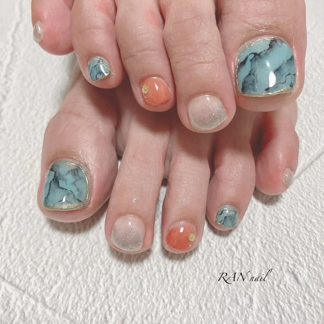 ネイル フラワーネイル フットネイル マグネットネイル ショートネイル ブライダルネイル ハンドネイル フットネイル RAN nailのネイルデザイン