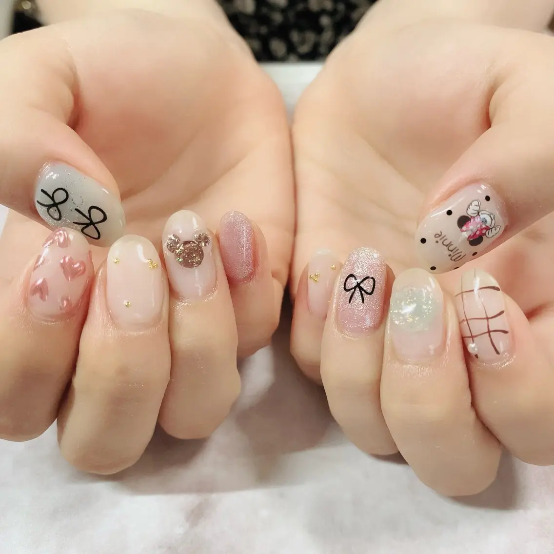 ネイル ハート ミラーネイル 持ち込み マジョリカ ブルーのネイルデザイン