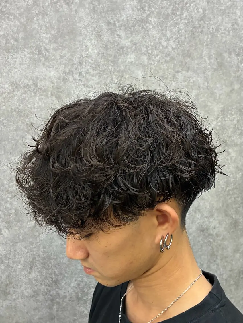 パーマ メンズ カット パーマ 深野 ちさとのヘアスタイル