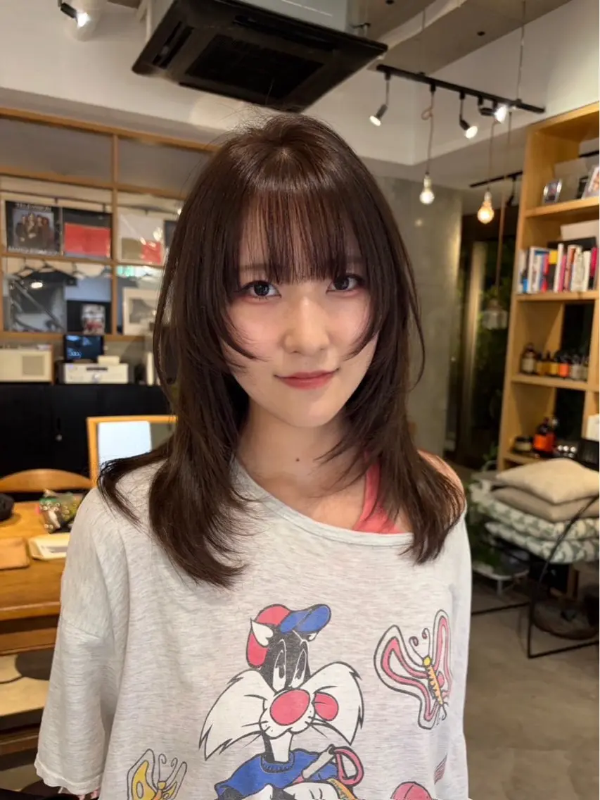 ロング 顔周りカット レイヤーカット カット ⭐️植田瑠菜⭐️ カラー／縮毛矯正のヘアスタイル