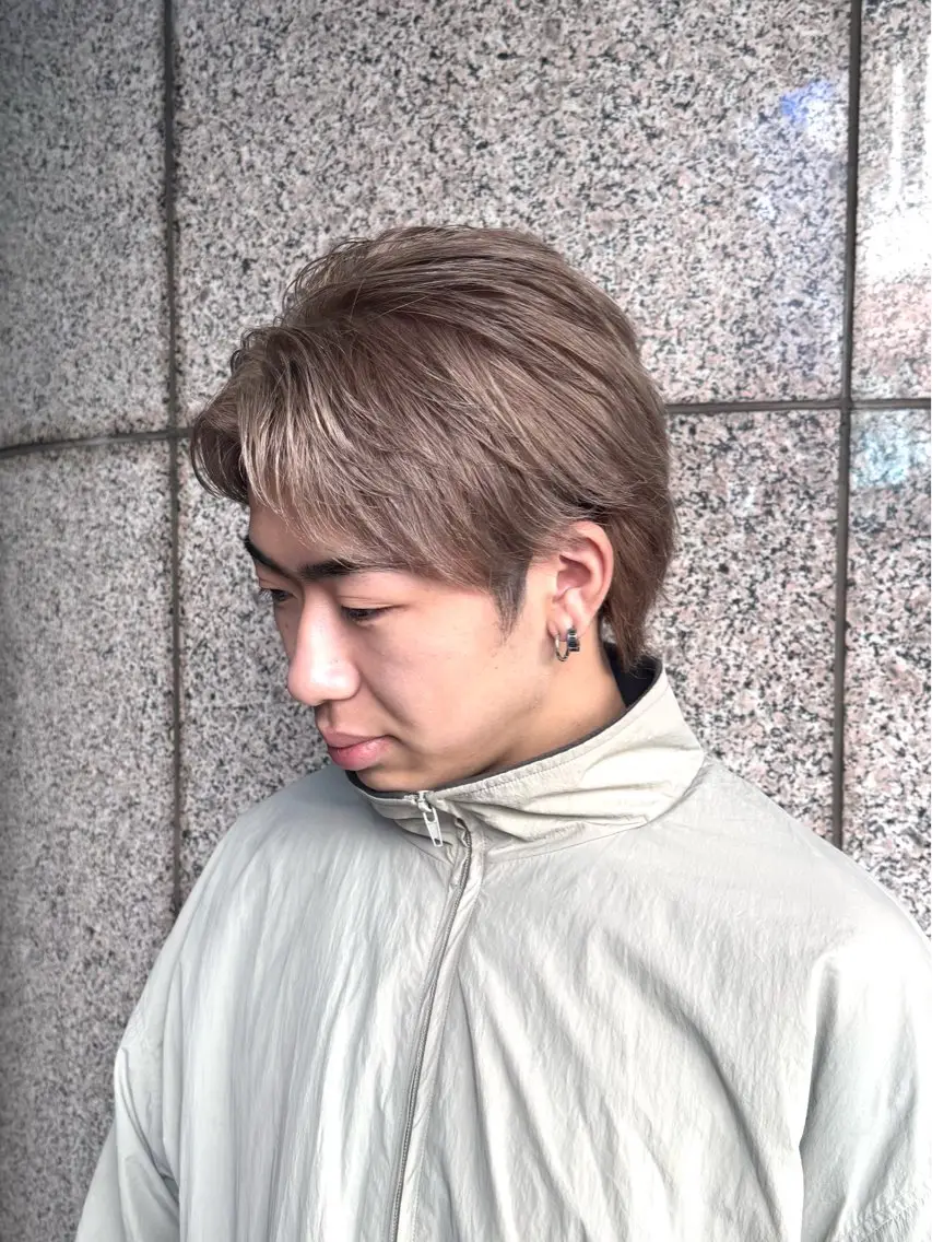 ショート パーマ メンズ メンズブリーチ カット ヘアカラー 柏メンズカットパーマ NO.1タイチのヘアスタイル