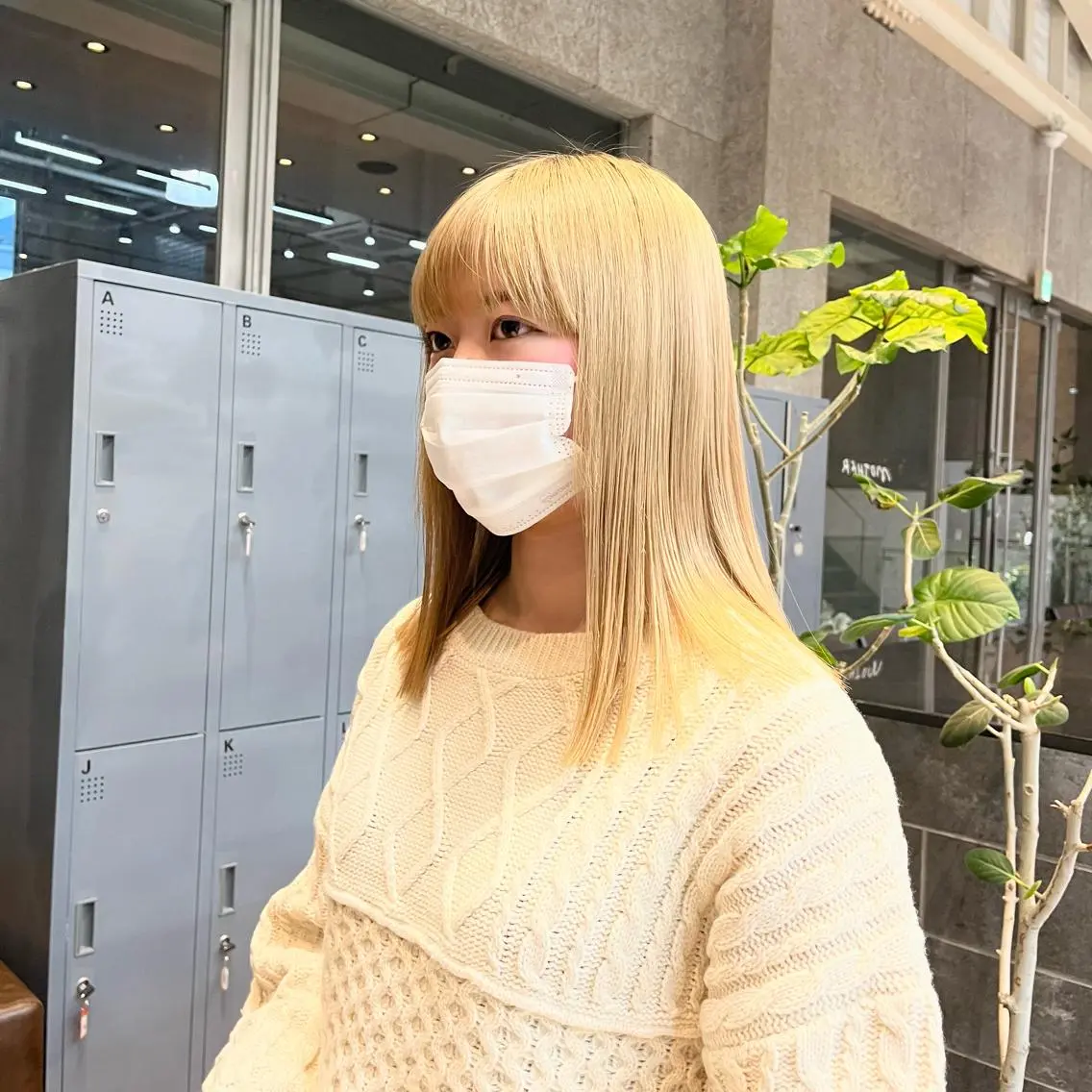 ミディアム カラー ヘアカラー トリートメント ボブ/レイヤー/ ハッシュカット/河内のヘアスタイル