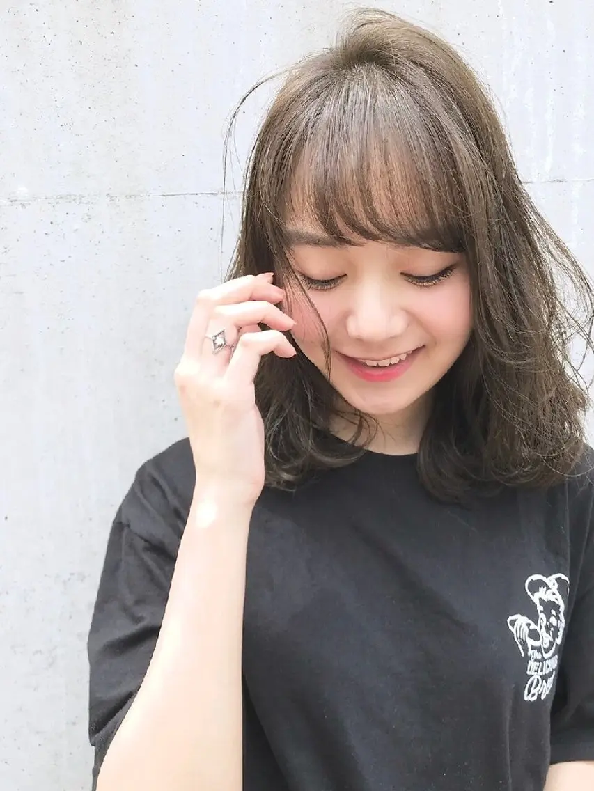 ミディアム パーマ 川崎 智加のヘアスタイル