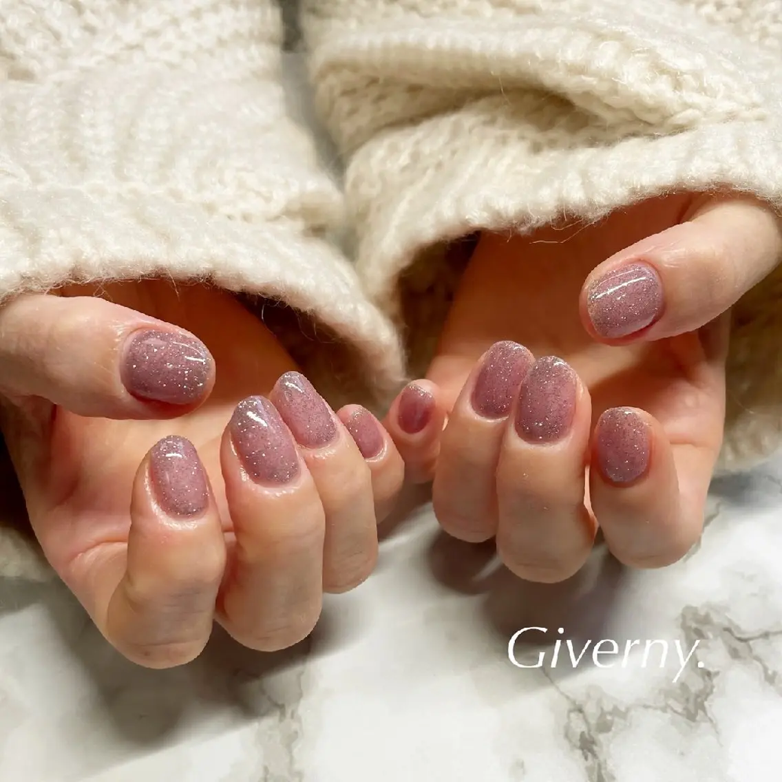 ネイル フラッシュネイル 冬ネイル ハンドネイル Giverny .のネイルデザイン