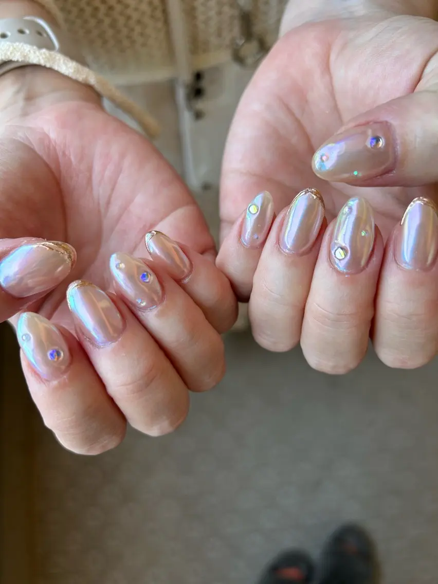 ネイル 氷ネイル・うるうるネイル ミラーネイル Lala nailのネイルデザイン