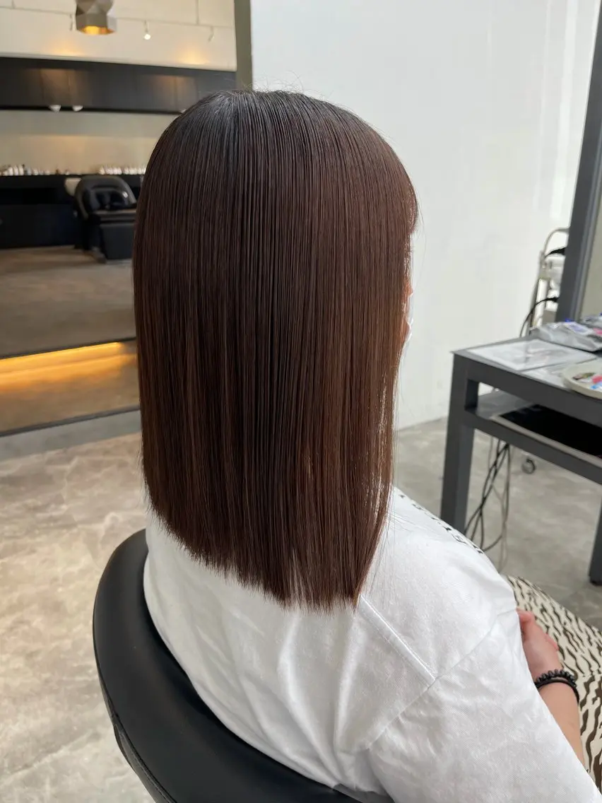 ミディアム 🍒暖色カラー🔥 栗俣嵐のヘアスタイル