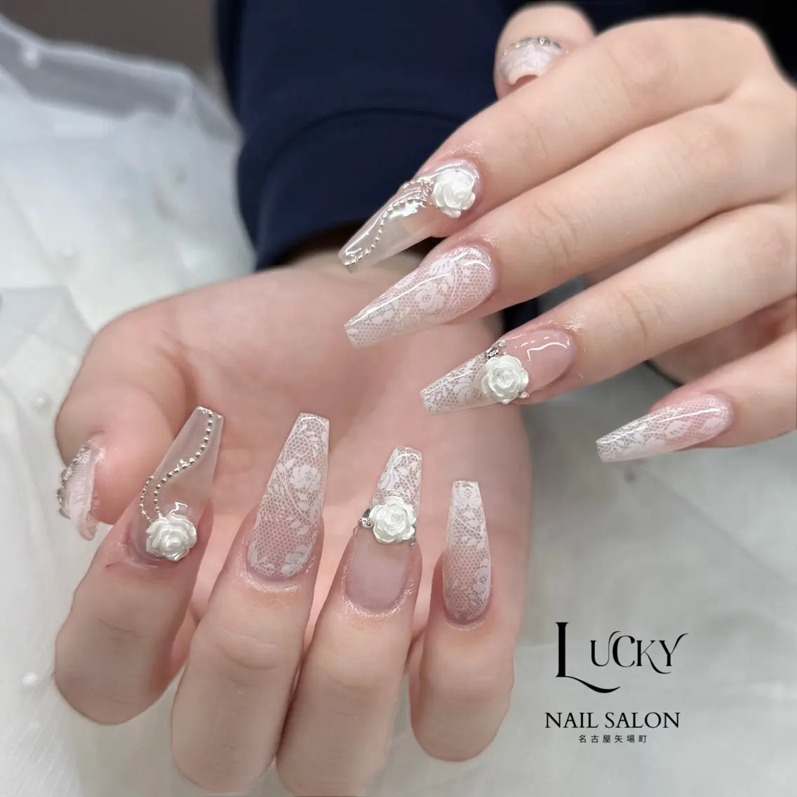 ネイル アートネイル ジェルネイル ロングネイル 持ち込み シンプルネイル ハンドネイル Lucky Nail Salonのネイルデザイン
