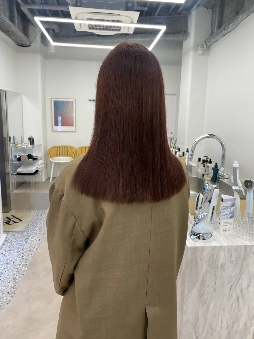 セミロング カラー 韓国ヘア hinaka.のヘアスタイル