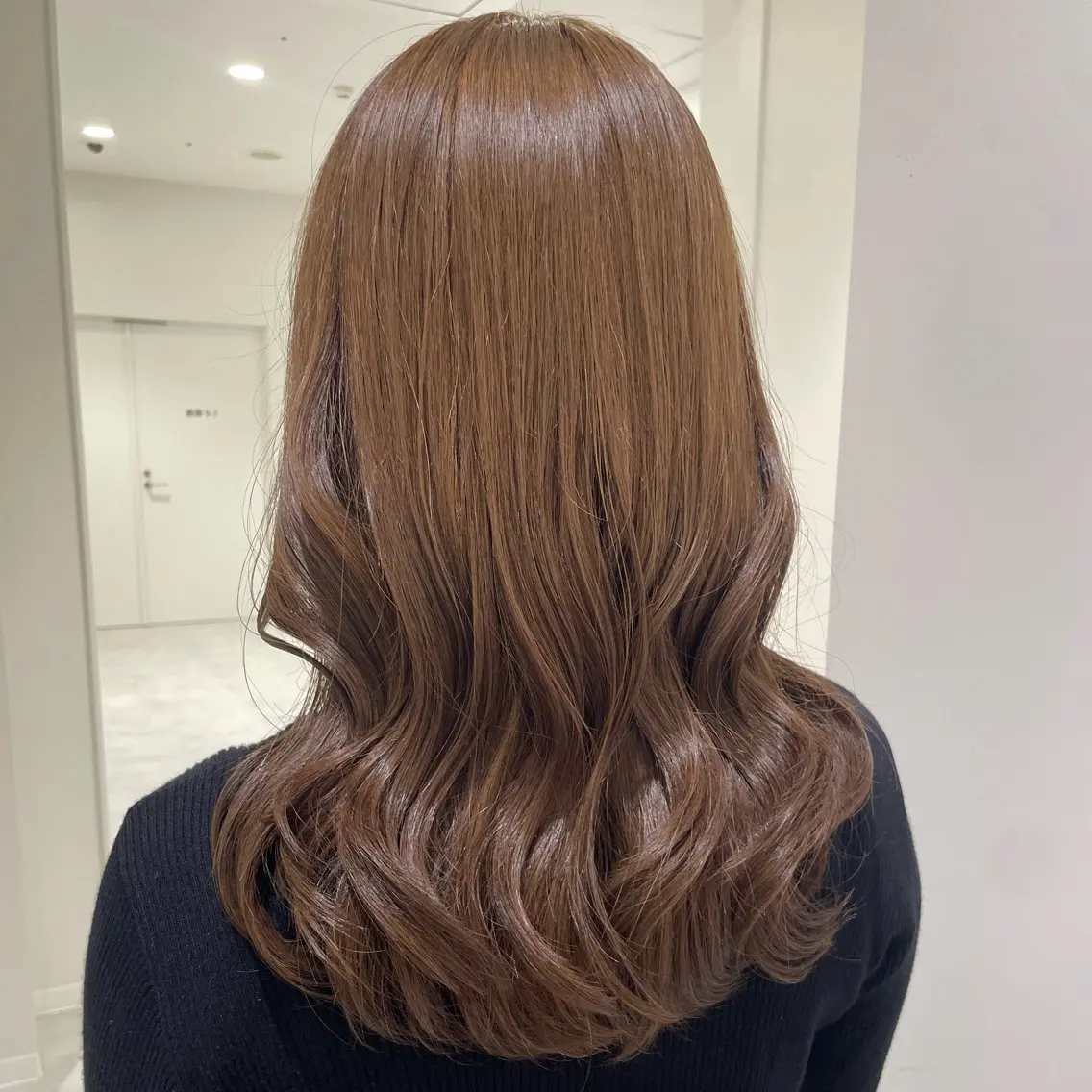 セミロング ヘアカラー トリートメント 🎟ブリーチなし/艶 /暖色🎀くるみのヘアスタイル
