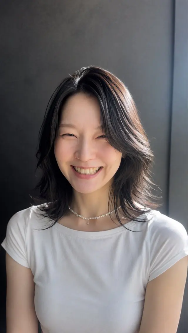ミディアム カット ヘアカラー トリートメント 菊池 幹のヘアスタイル