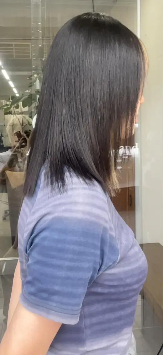 ミディアム 縮毛矯正 縮毛矯正 トリートメント クリヤマ ヒシギのヘアスタイル