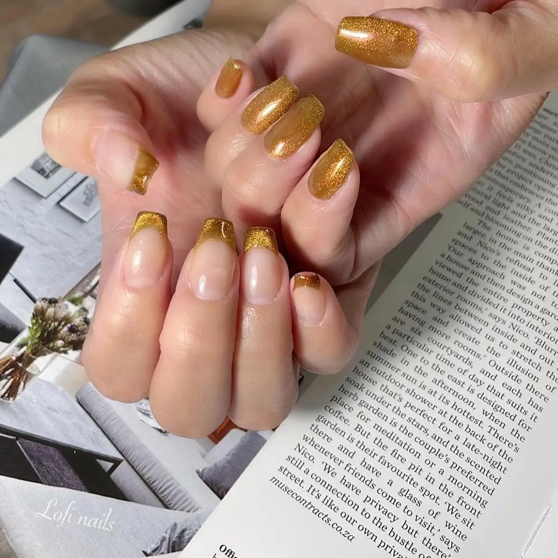 ネイル ブラウン マグネットネイル Lofi nails ゆきこのネイルデザイン