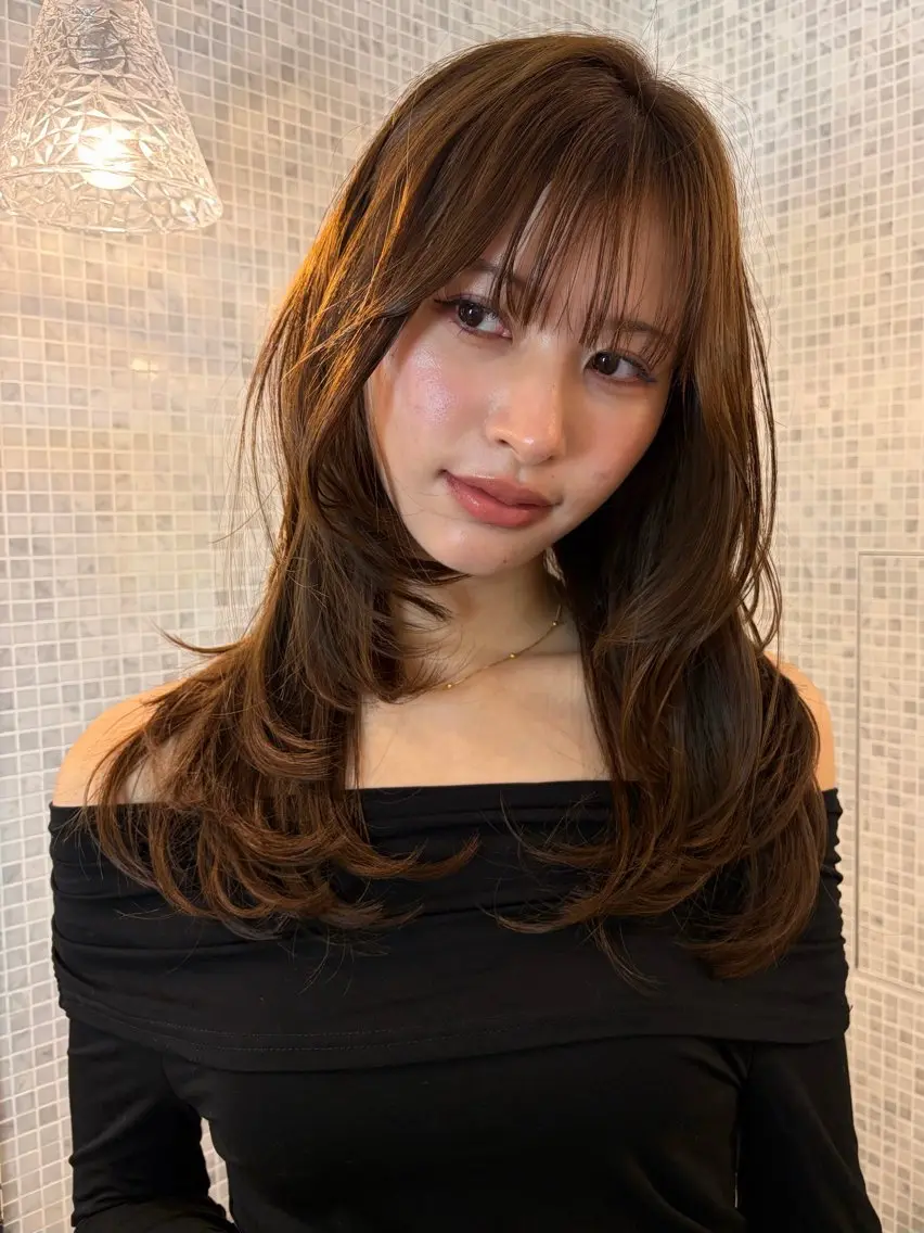ロング 高山沙来/ストレート パーマ特化/縮毛矯正のヘアスタイル