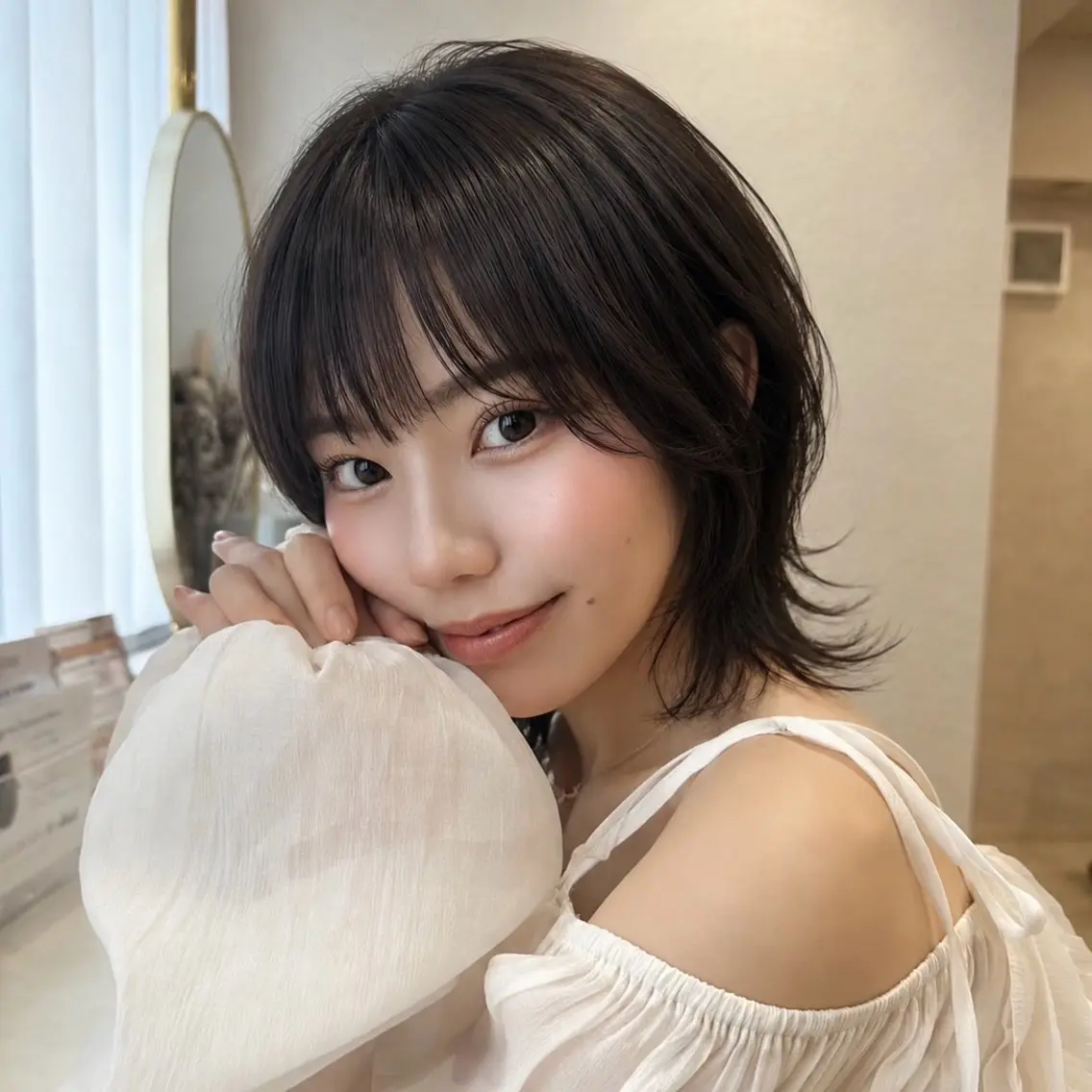 ミディアム カット ヘアカラー トリートメント ウルフカット/ 髪質改善/大石晴也のヘアスタイル