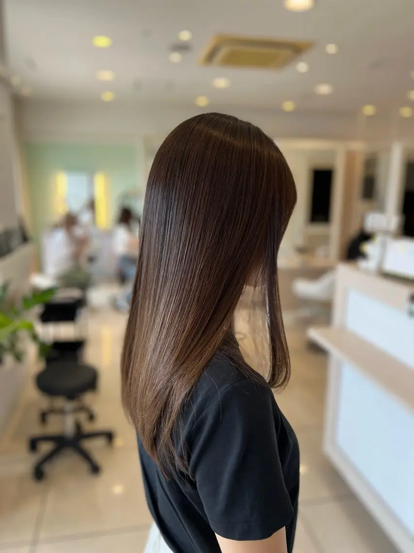 ロング カラー カット 縮毛矯正 トリートメント 金子 直樹のヘアスタイル