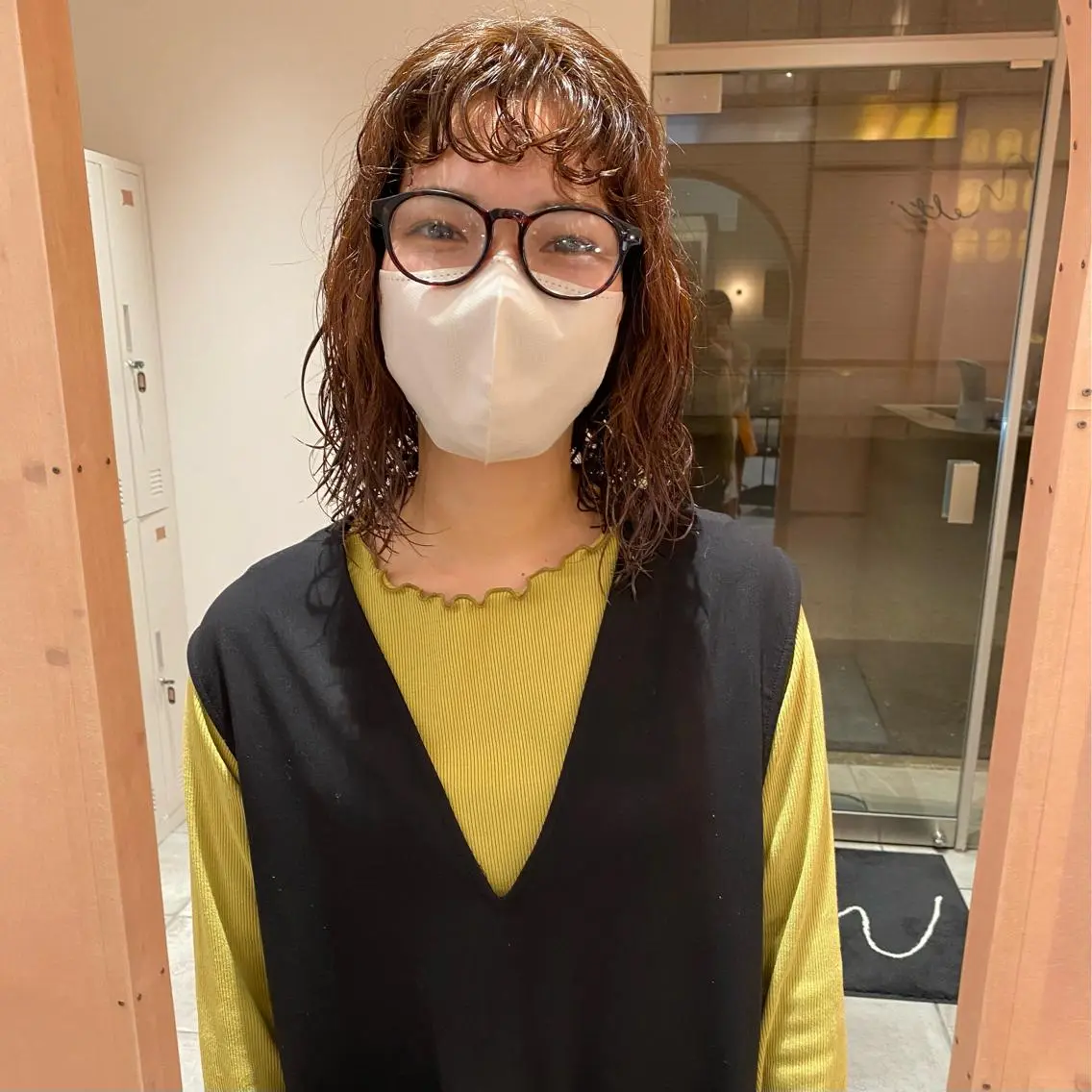 ミディアム パーマ カット パーマ BLOCK hair makeのヘアスタイル