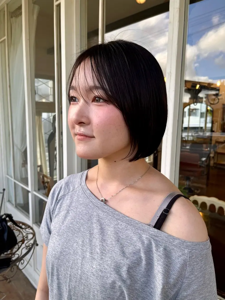 ショート ボブ 縮毛矯正/ 屋宜　輝のヘアスタイル