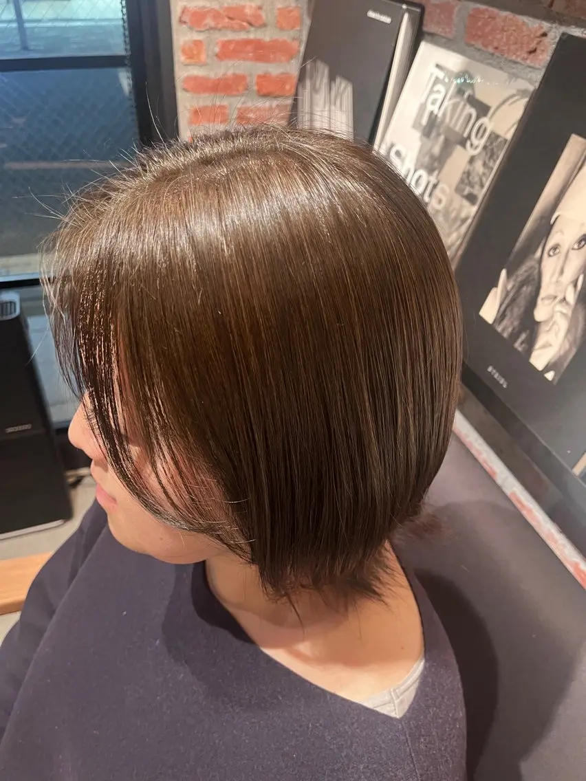 ミディアム カラー ブラウンカラー 透明感カラー 田中 美月のヘアスタイル