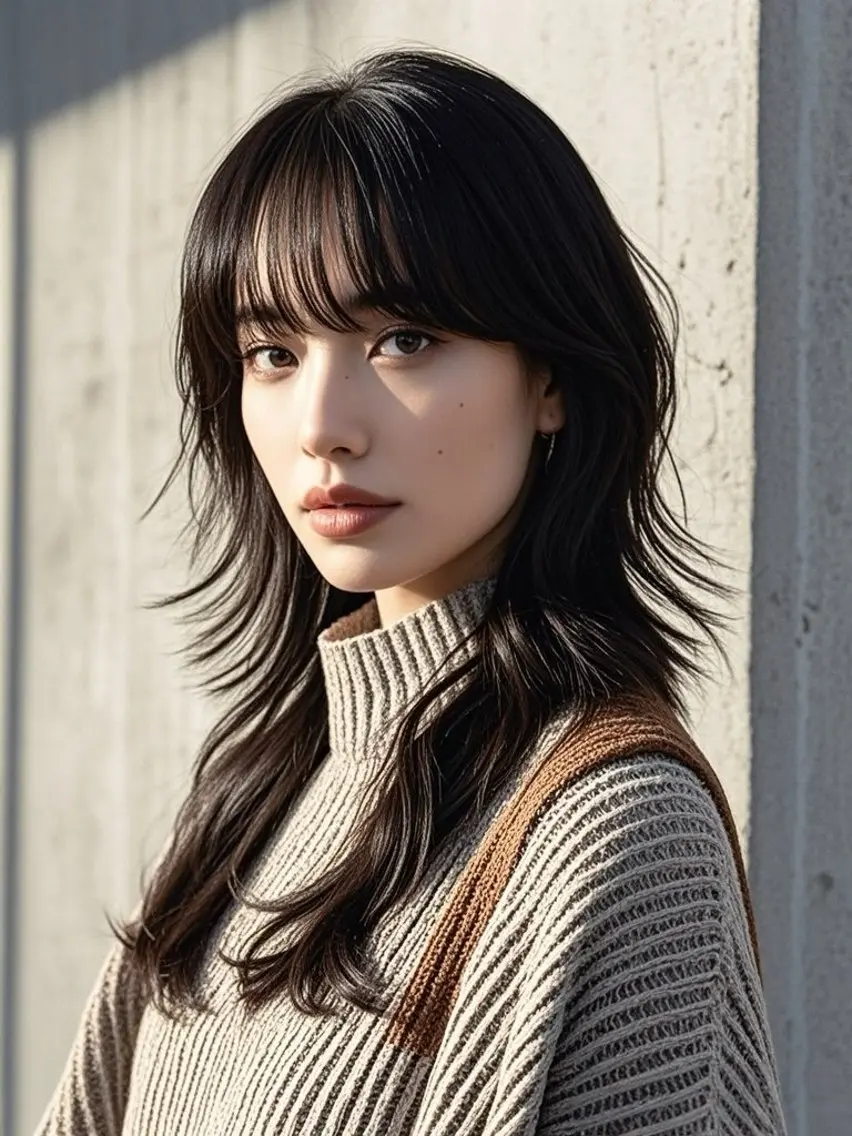 ロング ショートボブ アッシュ ボブ くびれヘア ハッシュカット カット ヘアカラー トリートメント ウルフカット 811 大阪梅田 ウルフのヘアスタイル