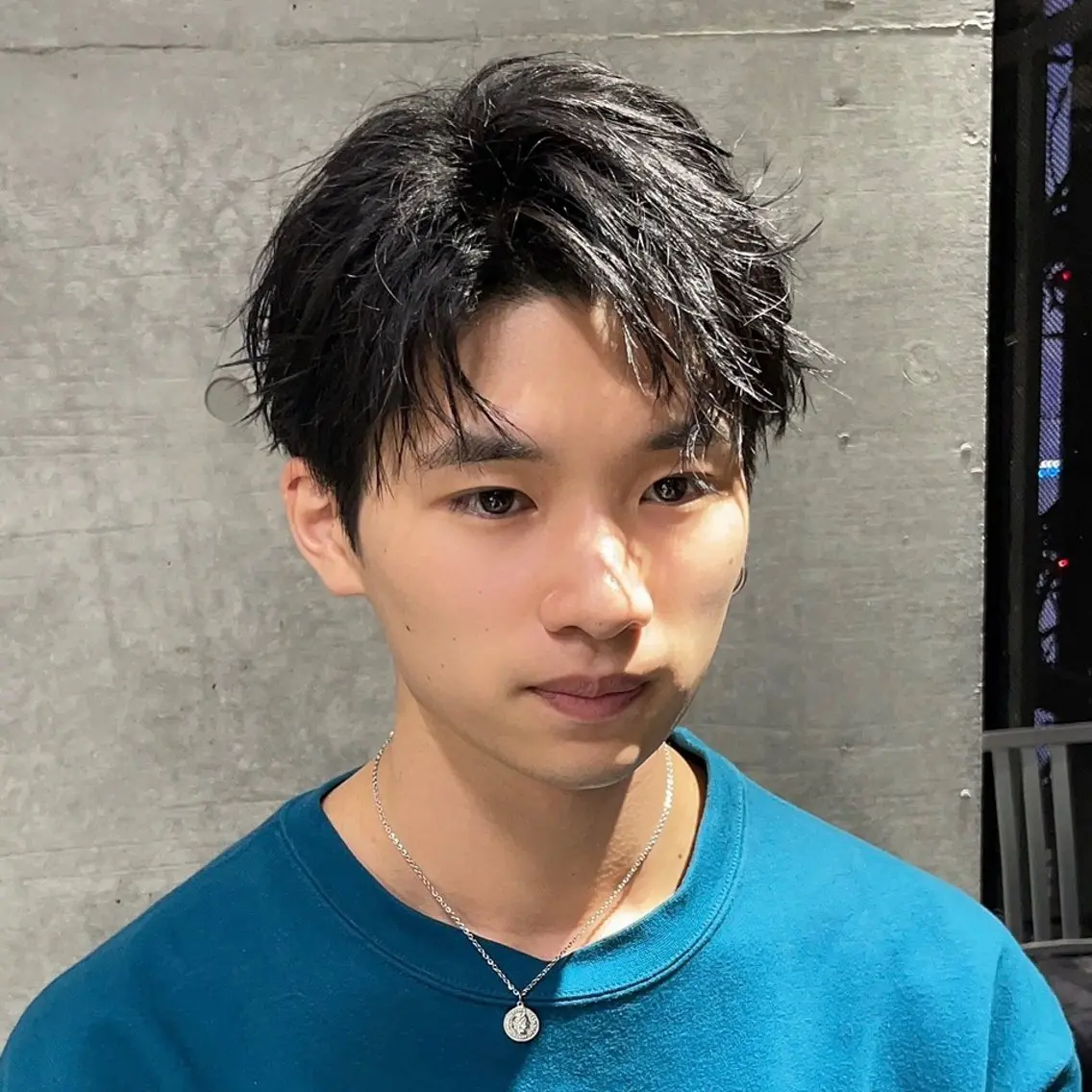 メンズ センターパート メンズ韓国風 カット ヘアセット メンズパーマの達人 KAITOのヘアスタイル