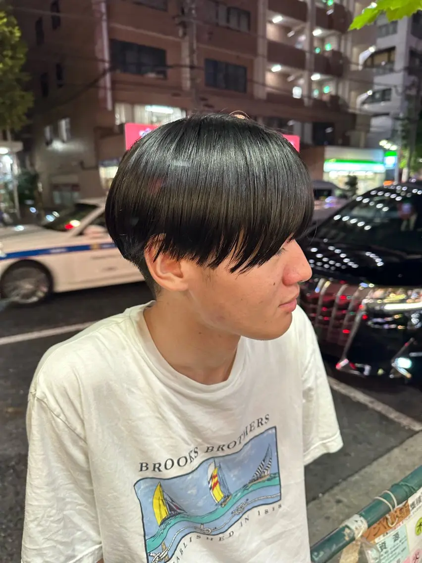 メンズ マッシュ シースルーマッシュ カット 縮毛矯正 山下/高田馬場 /美髪/透明感カラーのヘアスタイル