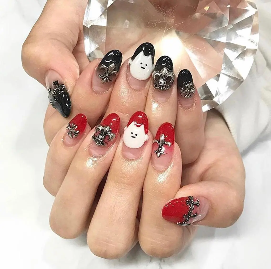 ネイル 渋谷／チップ長さ出し 👑アプレgel-xのネイルデザイン