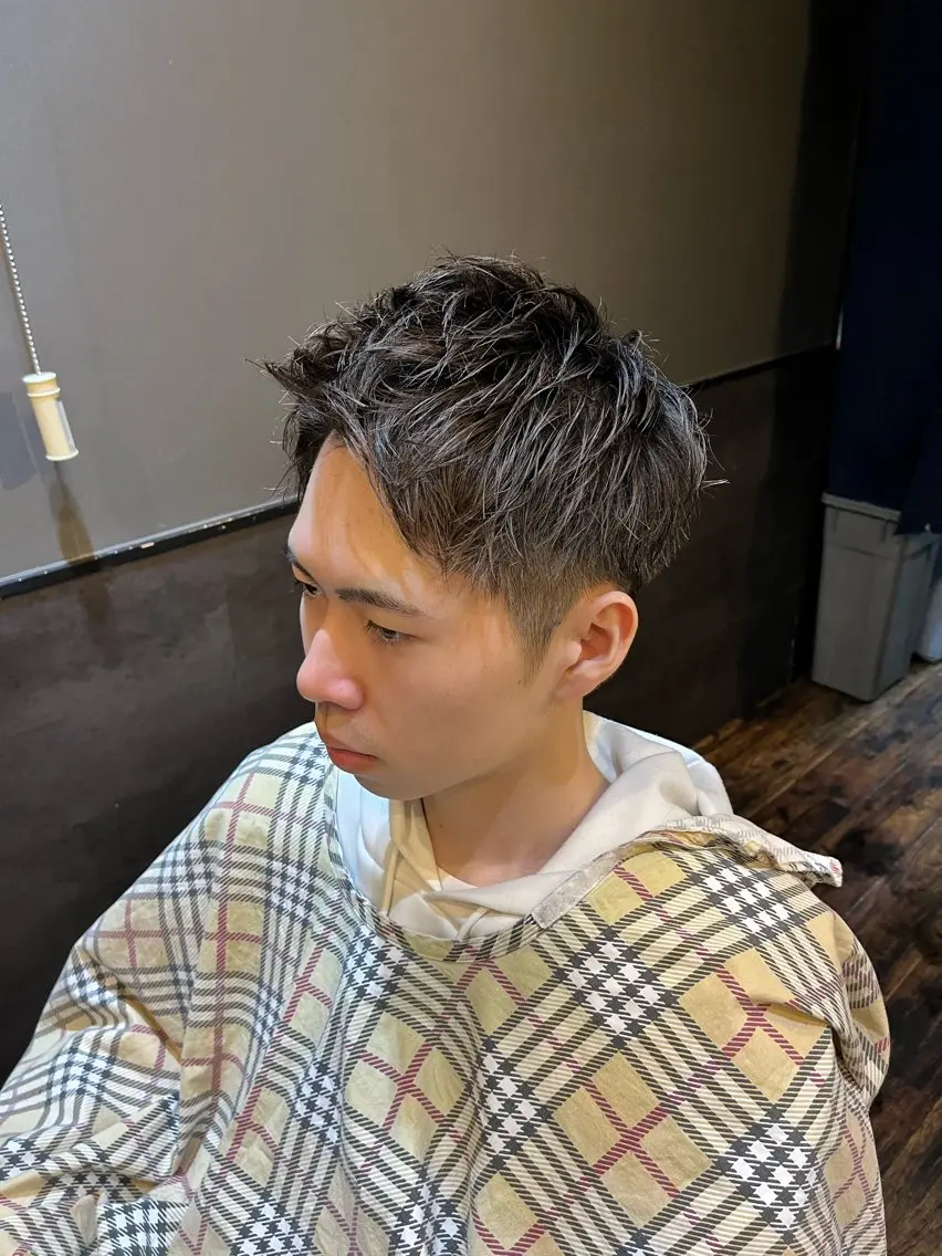 ショート メンズ カット ヘッドスパ 夜に通える 理容室山崎健立のヘアスタイル