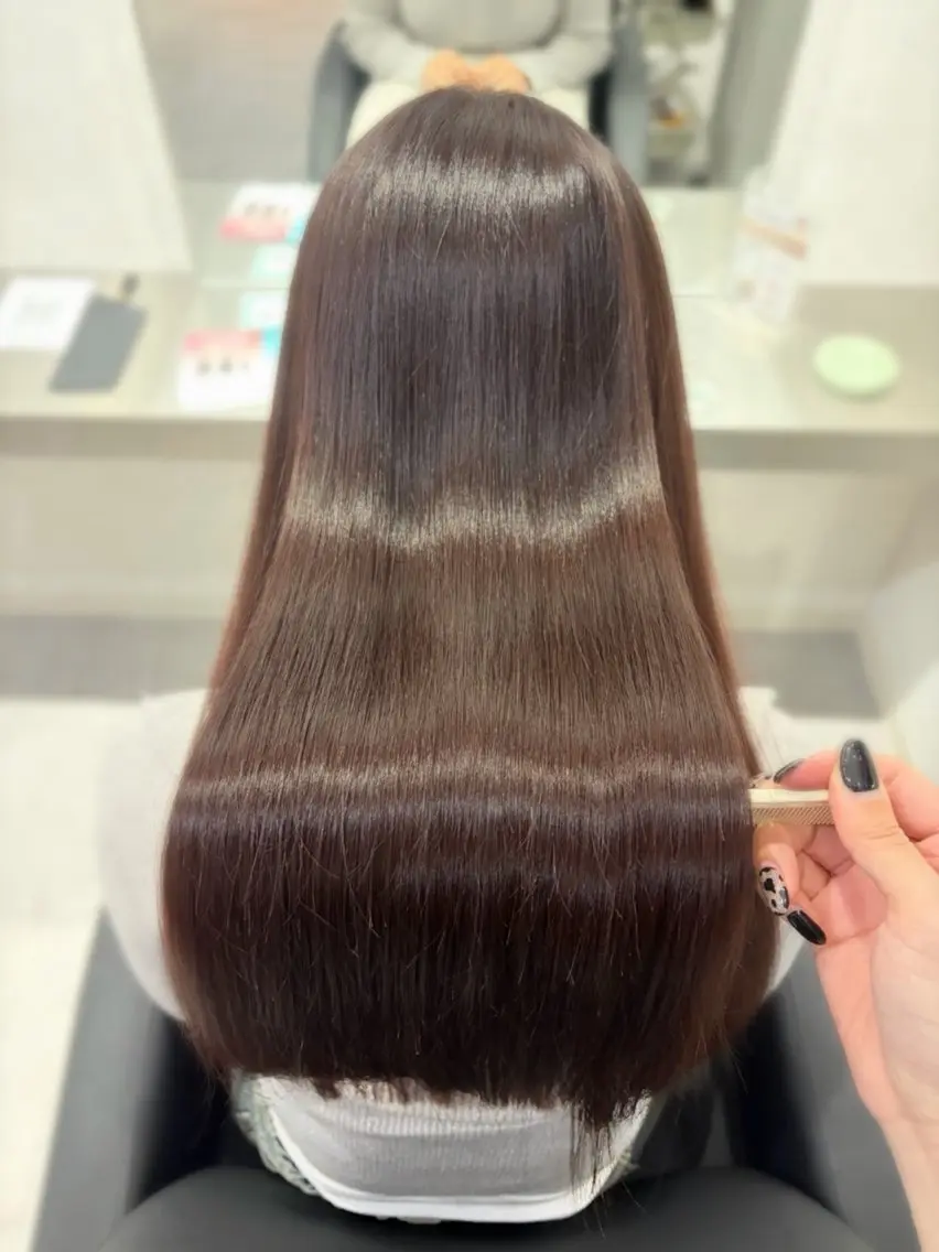 ロング 縮毛矯正 ヘアカラー 縮毛矯正 🫧縮毛矯正支持率 No.1 ほのか🫧のヘアスタイル