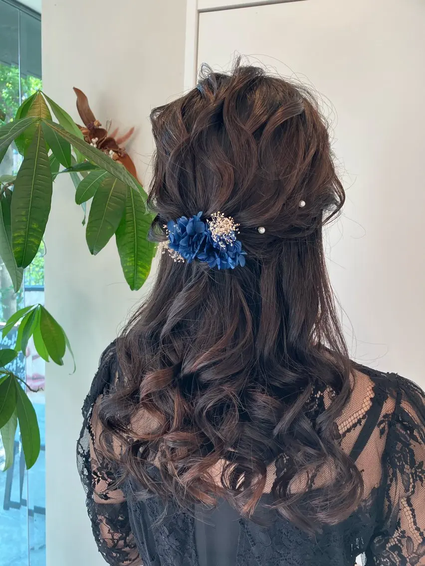 ヘアアレンジ ハーフアップ Hair&Make Nahoのマツエク・マツパデザイン