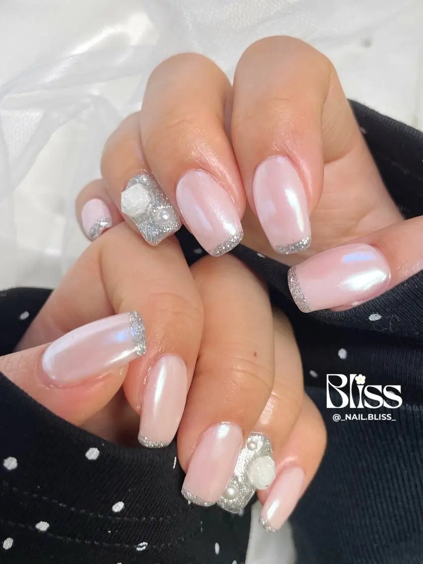 ネイル フレンチネイル ピンク ハンドネイル NAIL BLISSのネイルデザイン