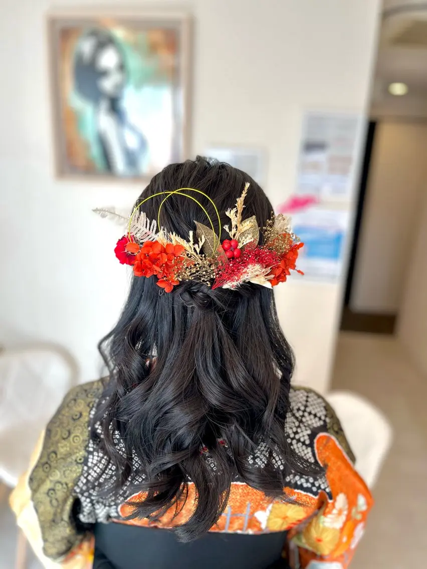 ヘアアレンジ ハーフアップ 似合わせヘアメイク 💐オダギリチアキのヘアスタイル