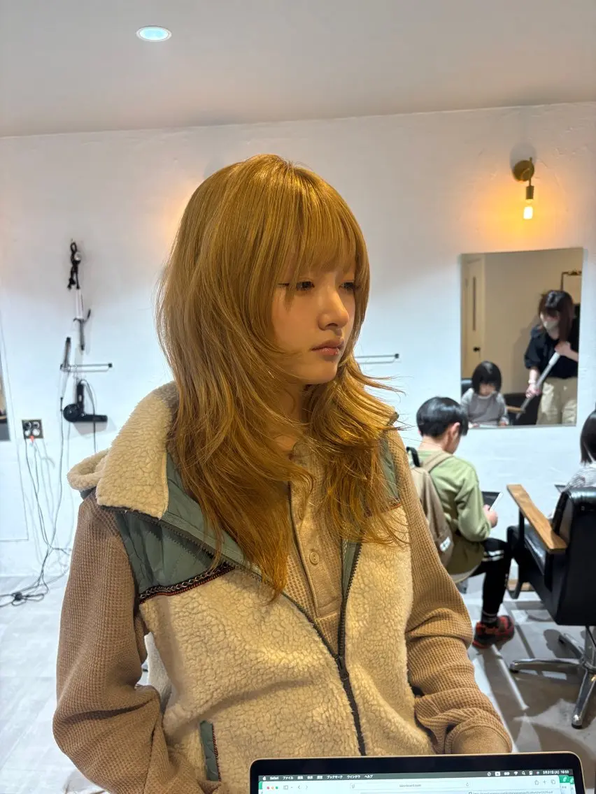 ロング カラー 顔周りカット レイヤーカット カット 橿原/yoru +D nanaのヘアスタイル