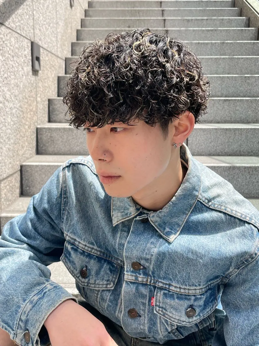 ショート カラー パーマ ヘアアレンジ メンズ カット パーマ トリートメント ヘアセット 亀井隆汰/メンズ専門 パーマ特化美容師のヘアスタイル