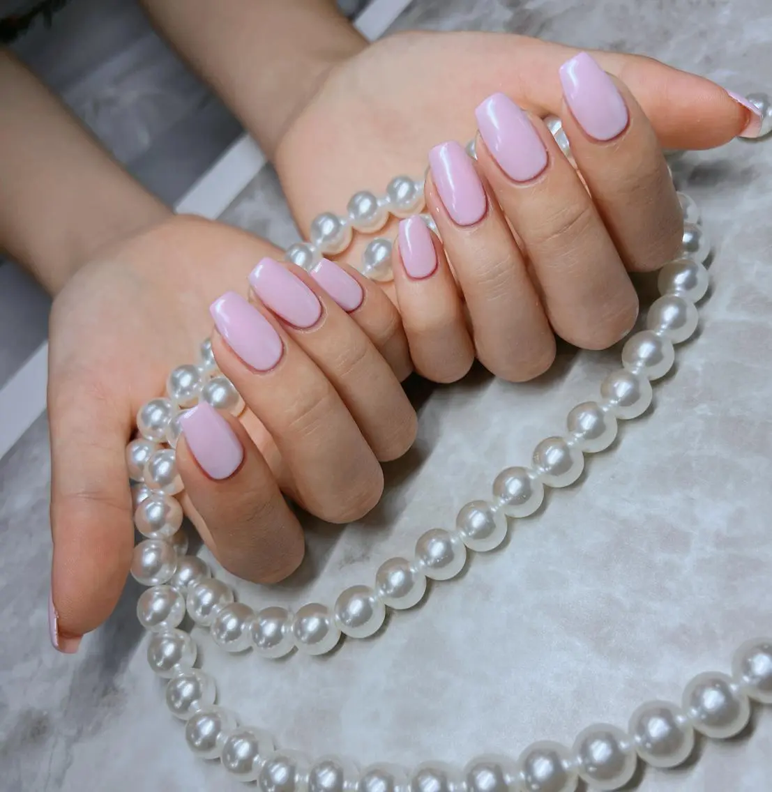 ネイル 長さ出し フレンチネイル ジェルネイル ガラスフレンチ 韓国ネイル MoriseNail Jr研修💜はるかのネイルデザイン