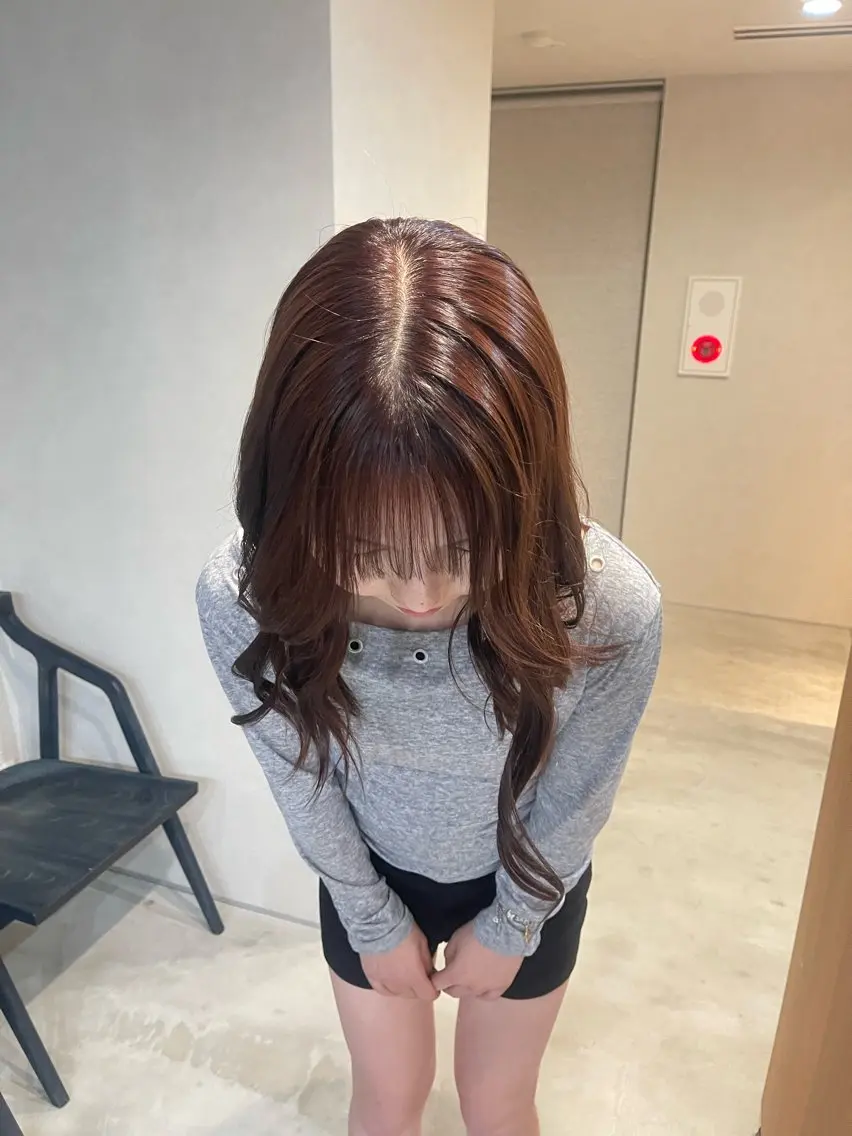 ミディアム ピンクブラウン ヘアカラー AMATORA SPA/福井美悠のヘアスタイル