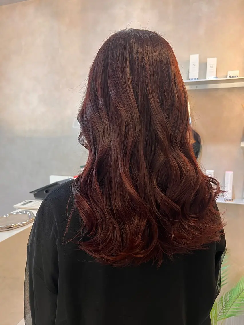 セミロング カラー ブラウンカラー レッドカラー レッドブラウン KANA🌿透明感/ レイヤーcut🌿のヘアスタイル