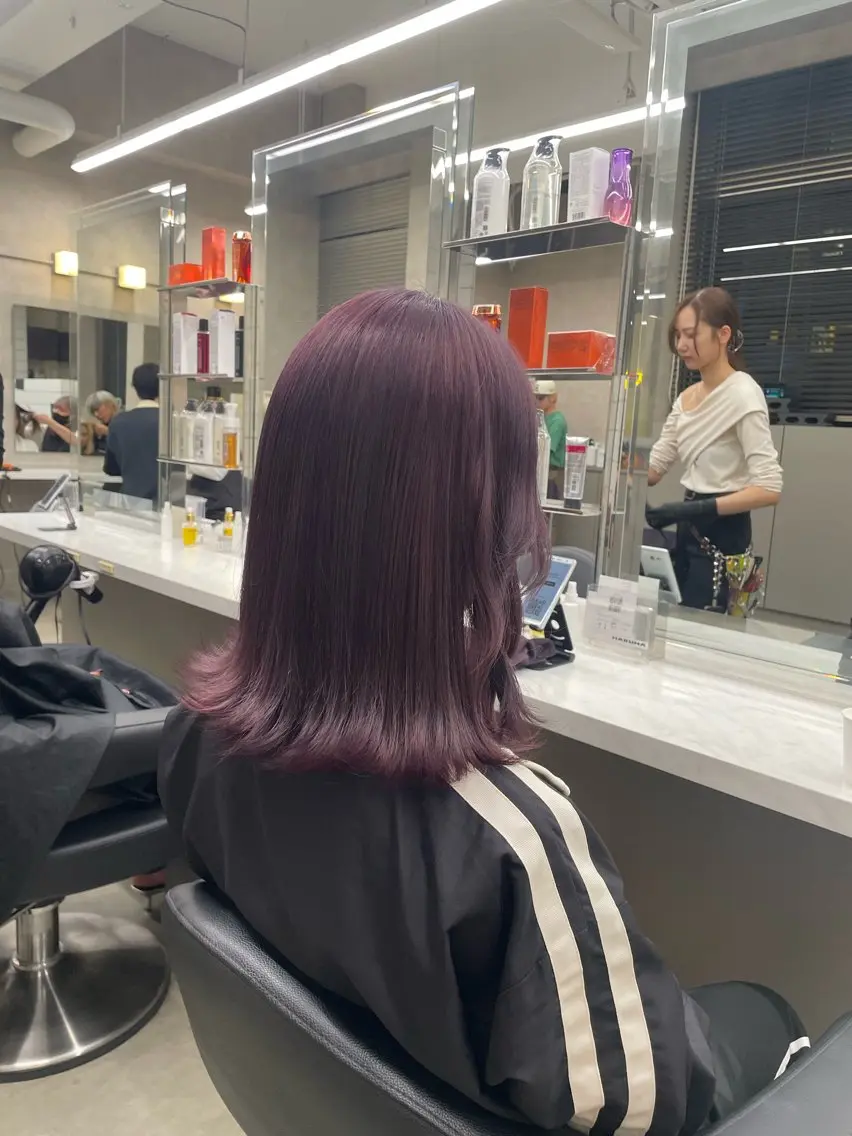 ミディアム カラー ヘアアレンジ ヘアカラー トリートメント ヘアセット 💗横浜美容室 💗HARUNAのヘアスタイル