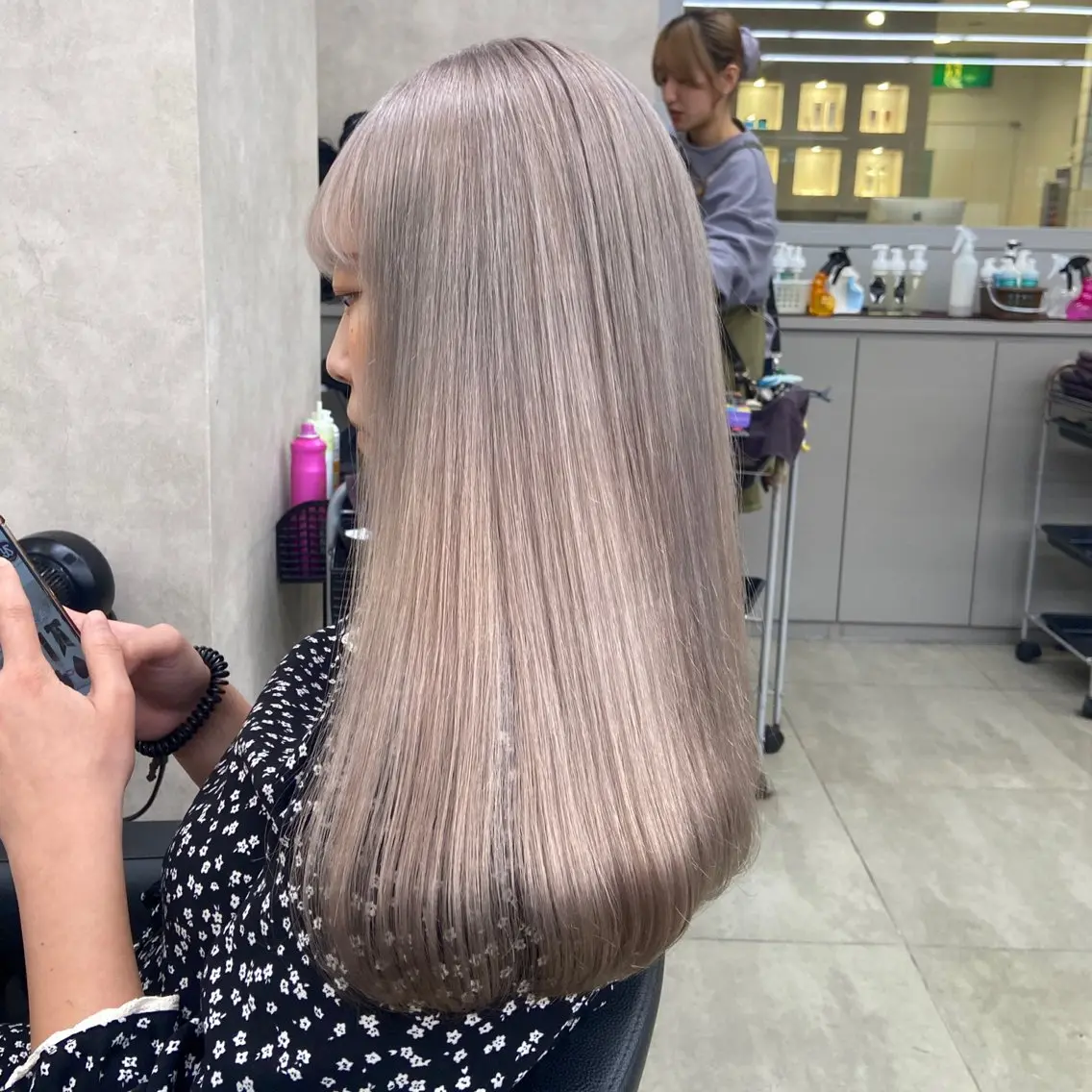 セミロング カラー ヘアアレンジ Over hair_ misakiのヘアスタイル