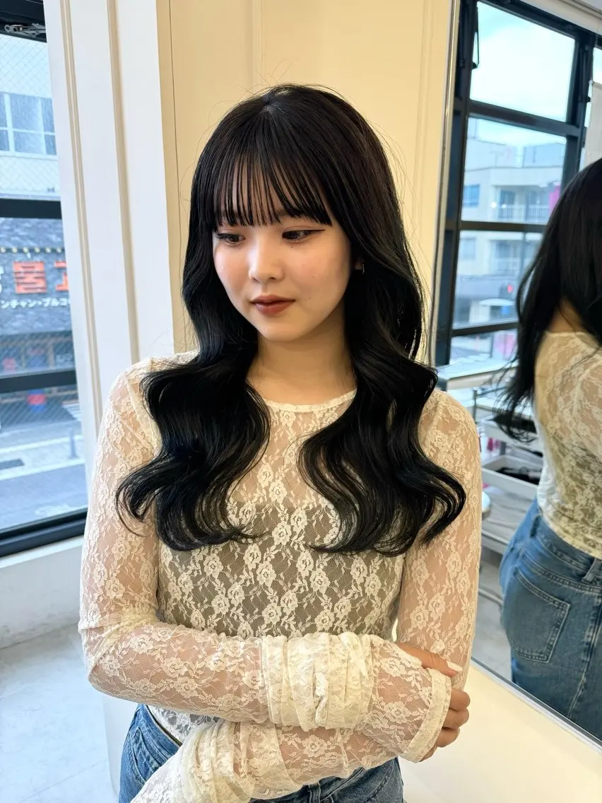 ロング カラー カット ヘアカラー NANO／ ブリーチ×レイヤーのヘアスタイル