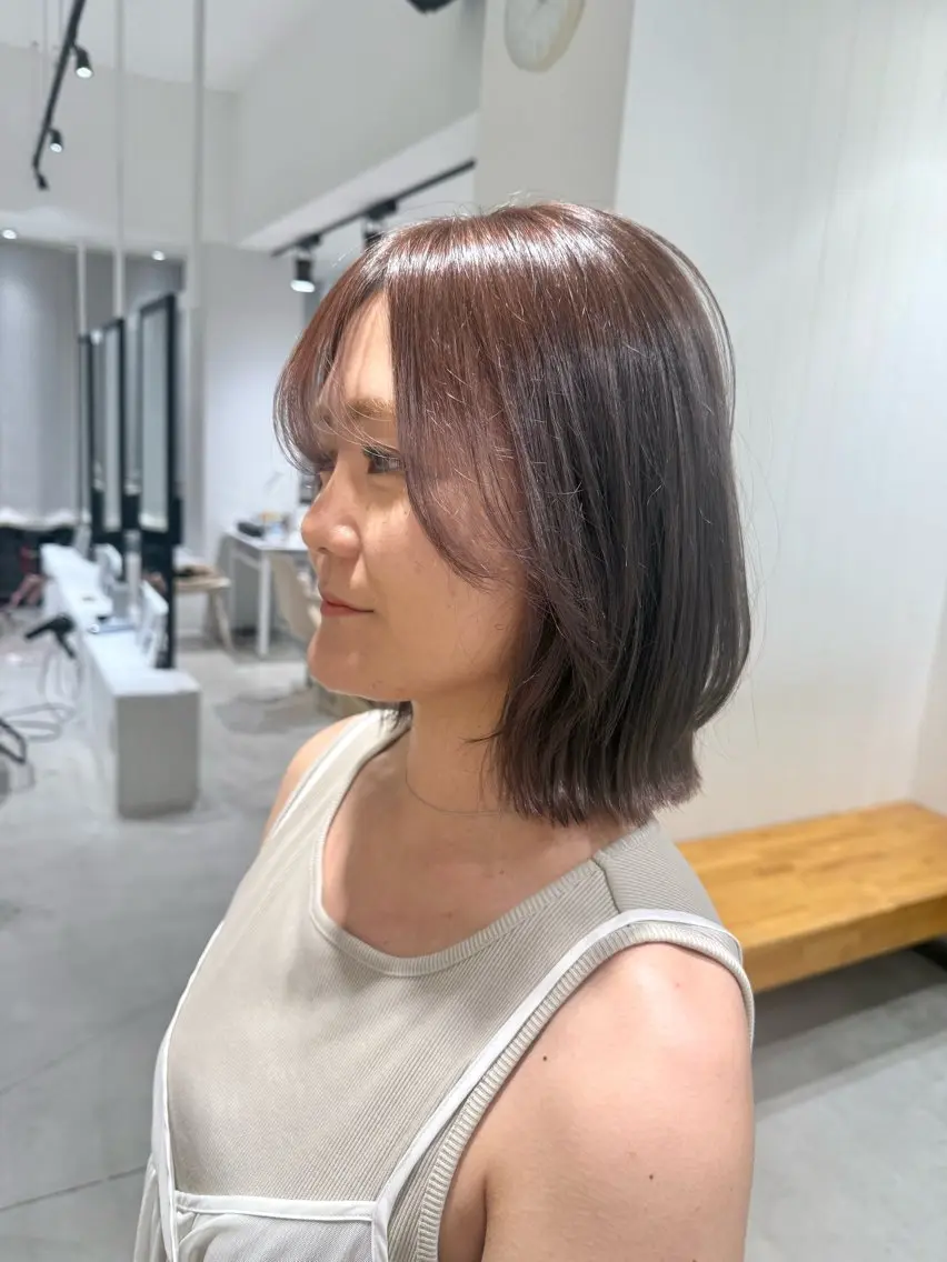 ショート ボブレイヤー ボブ 韓国風ヘア レイヤーカット カット ヘアカラー トリートメント ボブ/美髪矯正 /佐藤　奈巳のヘアスタイル